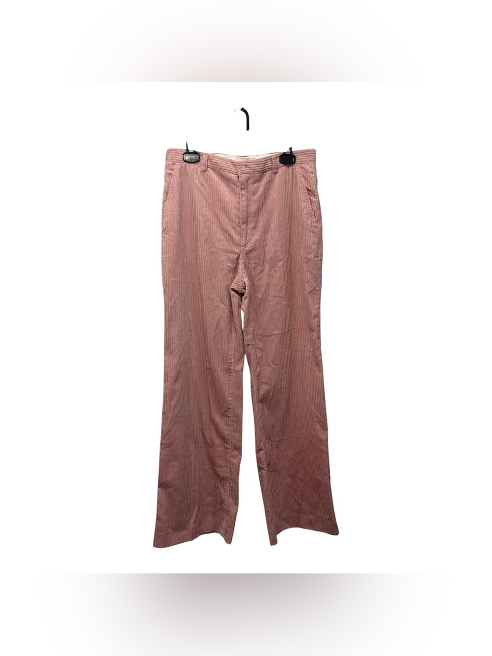 H&M Dusty Rose High-Waisted Corduroy Wide-Leg Pants